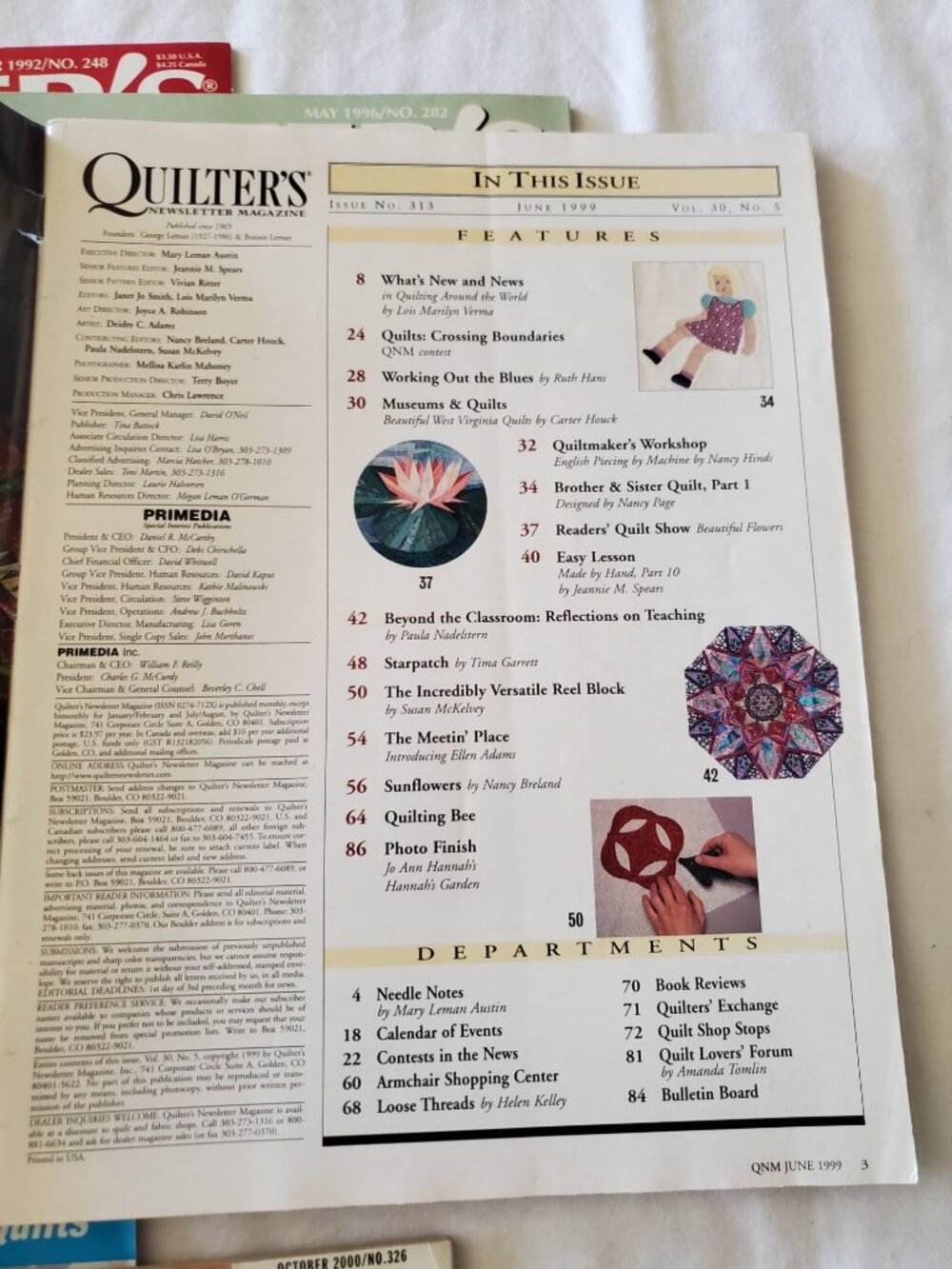 Quilters Newsletter Magazines 1987-2005 10 Vintage Issues Mostly 90s - Picture 4 of 9